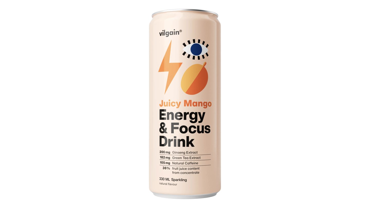 Vilgain Energy & Focus Drink – Mango 330ml