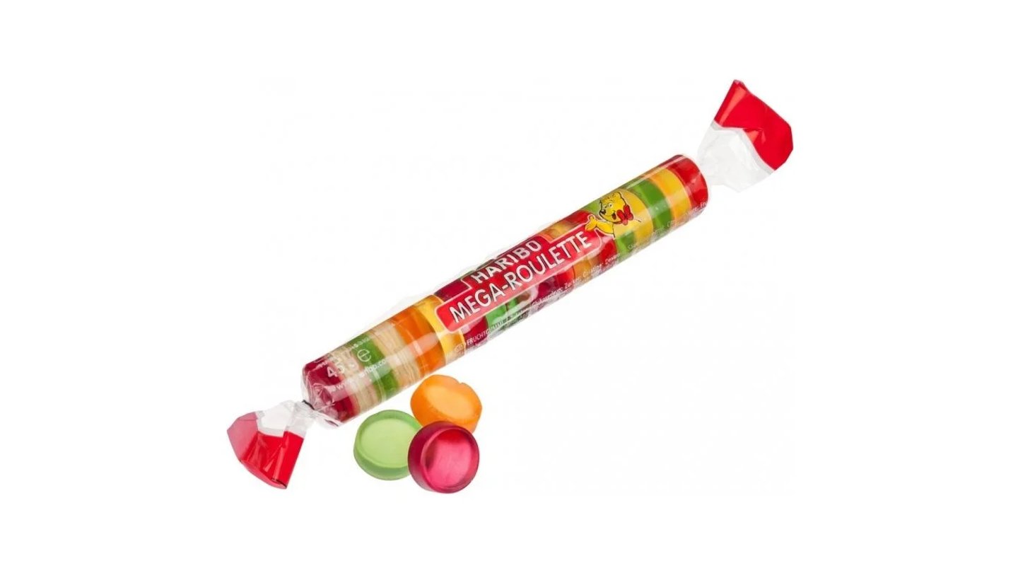 Haribo Mega-Roulette želé s ovocnými příchutěmi 45g