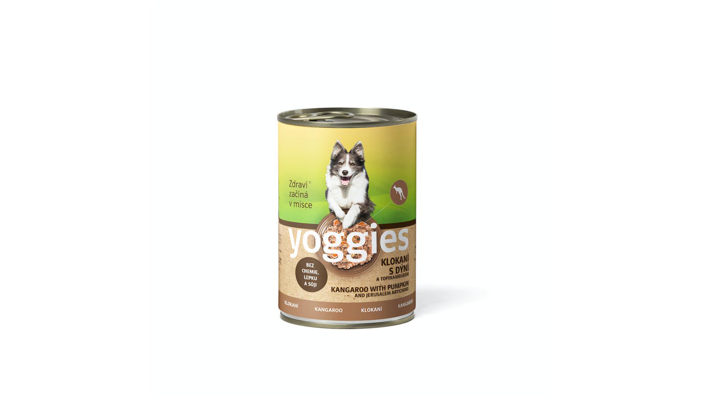 Yoggies - klokaní konzerva pro psy s dýní 400g