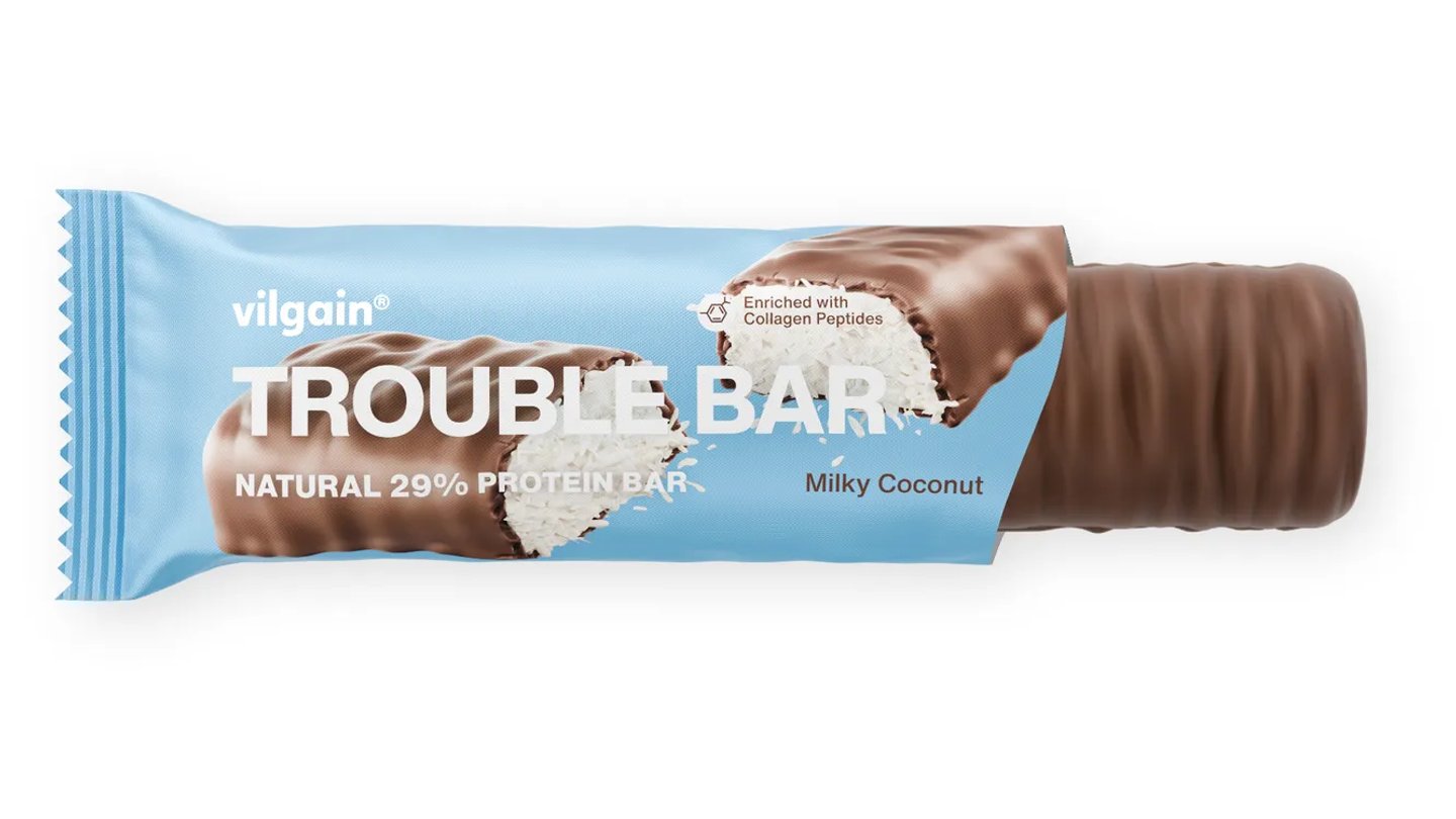 vilgain -  trouble protein bar - kokoska v mléčné čokoládě