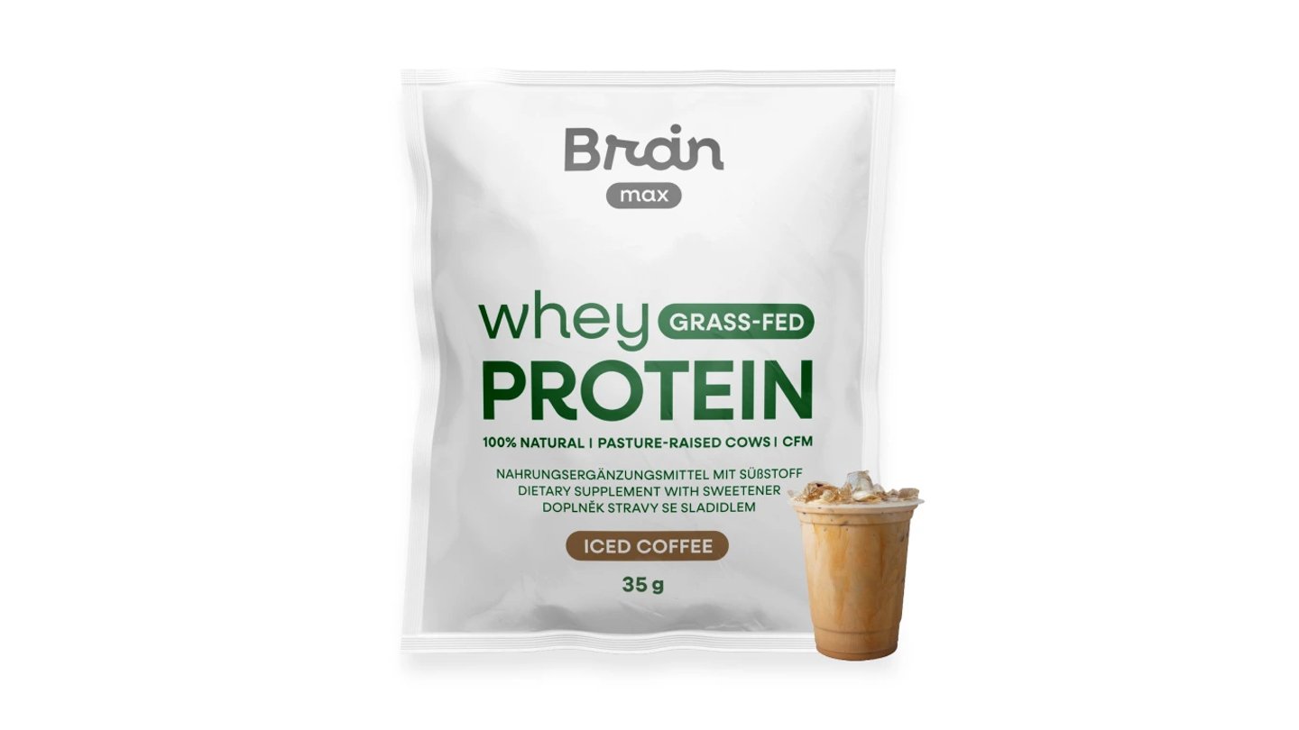 BrainMax Grass-fed Whey Protein, Ledová káva, 35 g, VZOREK