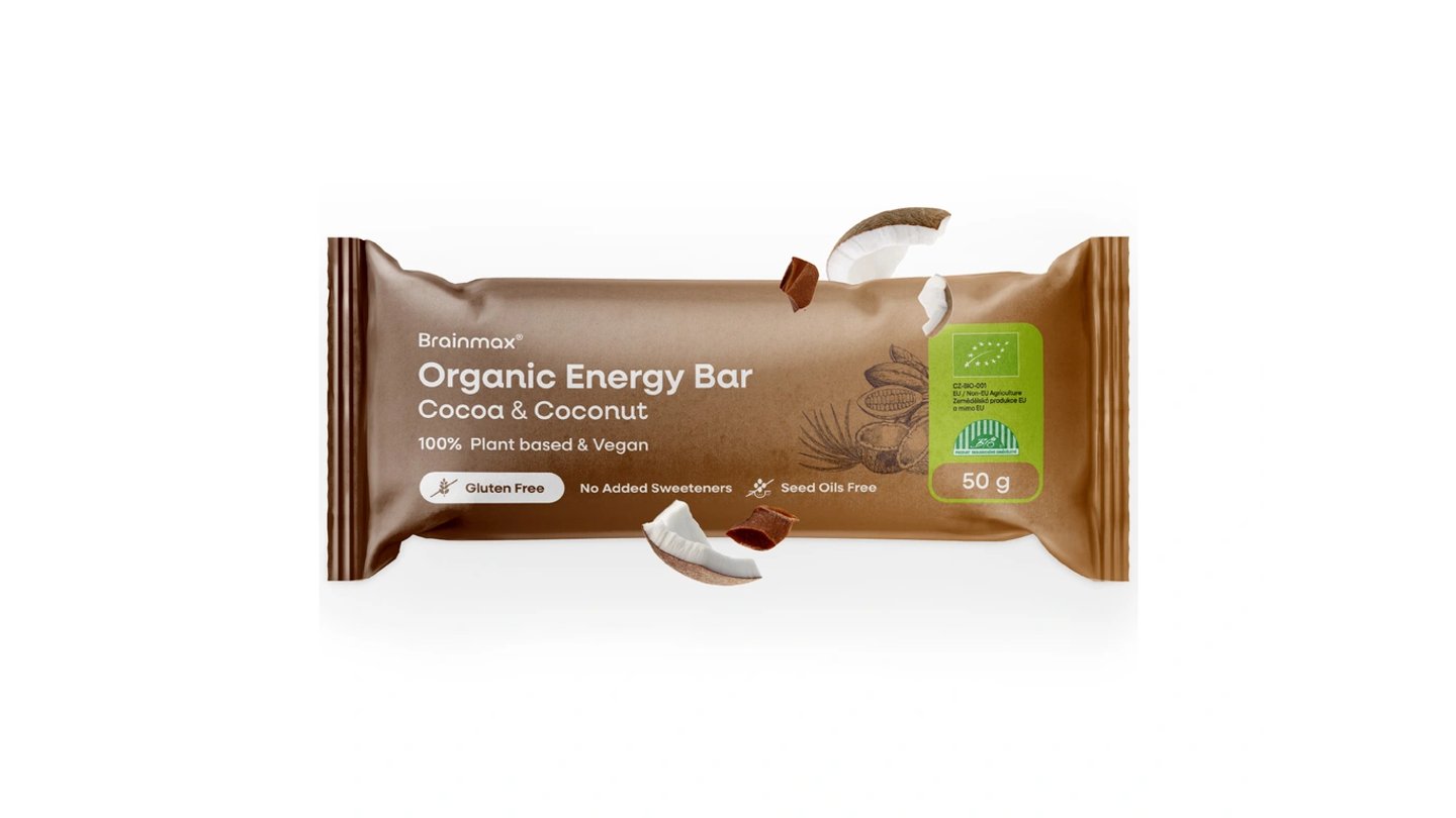 BrainMax® Organic Energy Bar, Cacao & Coconut, 50 g