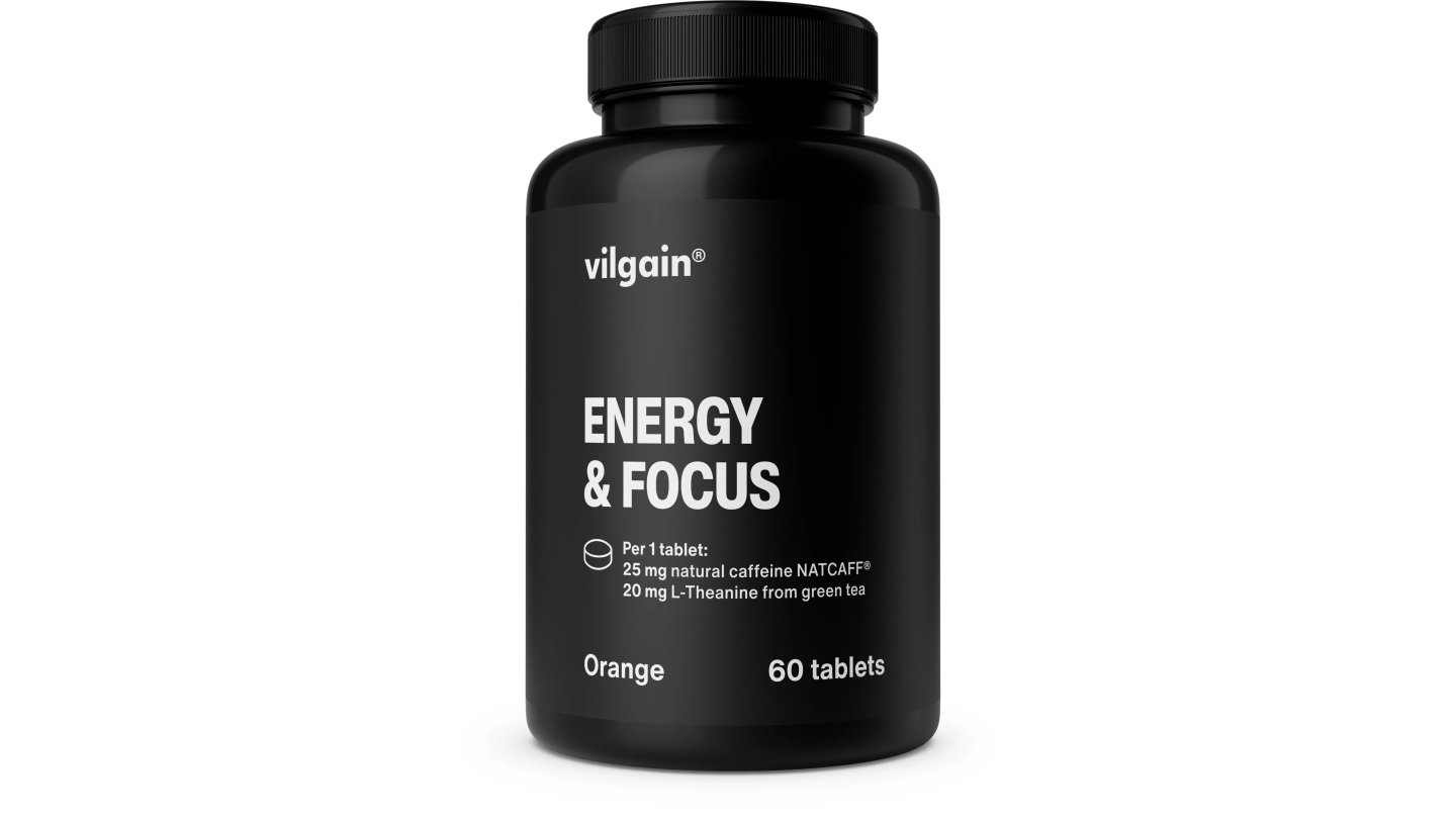 Vilgain Energy & Focus Tabs ⁠–⁠ Pomeranč 60 kapslí