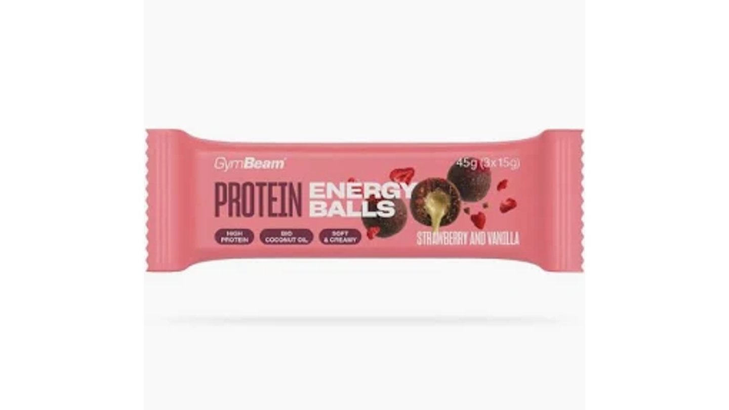 Protein energy balls - Jahoda - Vanilka - Gymbeam