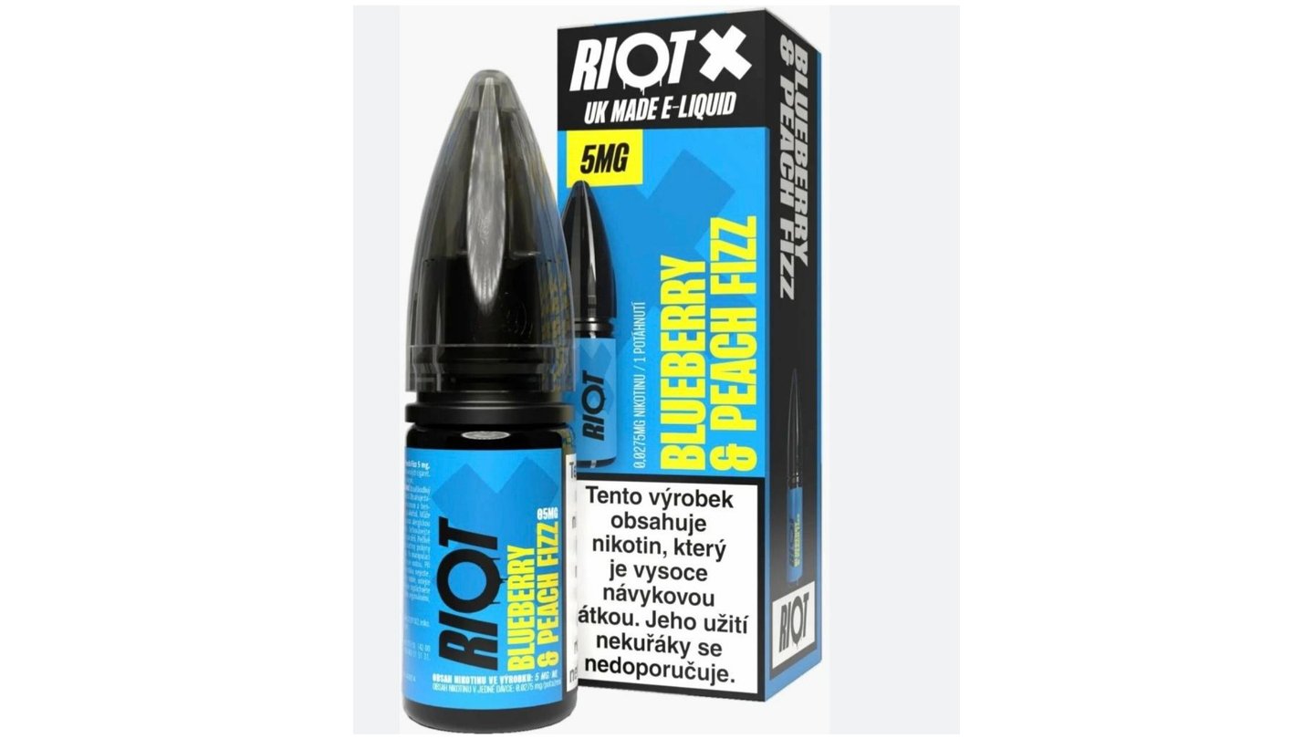 RIOT X Salt Borůvka a broskev  10ml 5mg