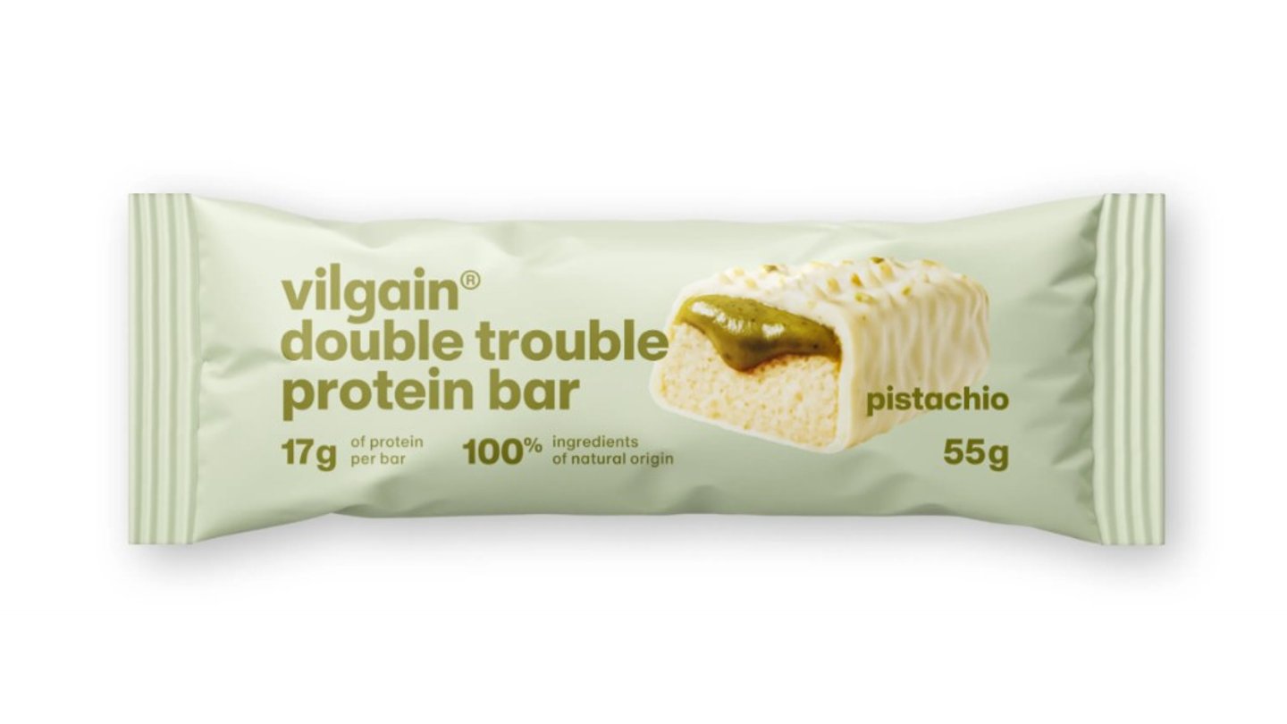 Vilgain Double Trouble Protein Bar - Pistácie 