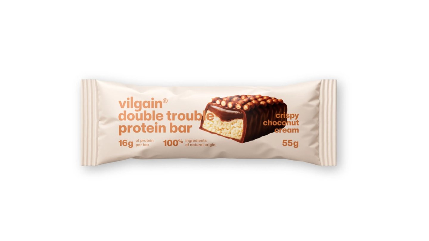 Vilgain Double Trouble Protein Bar - Choco bueno s křupkami