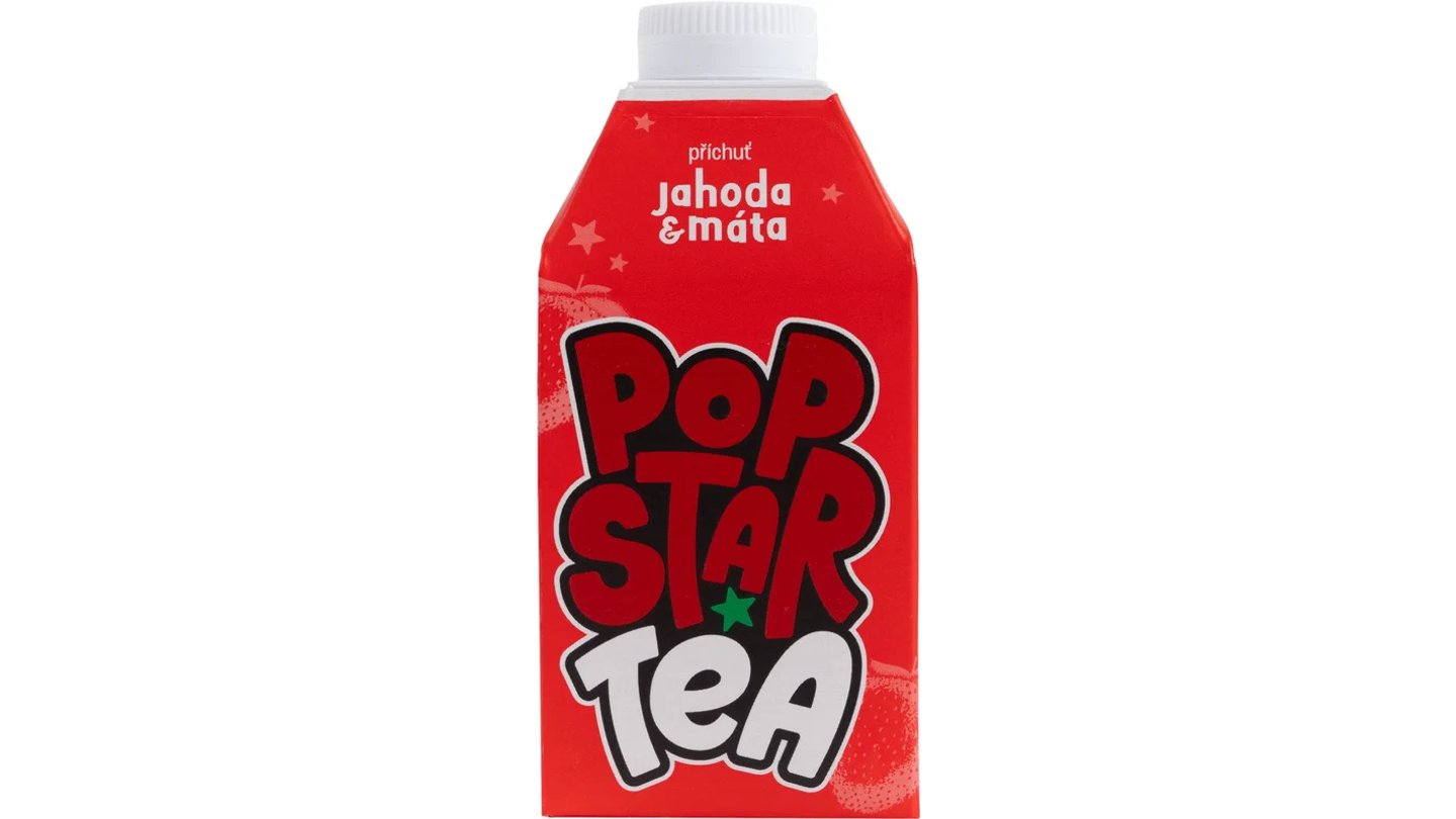 POPSTAR Tea jahoda/máta 500 ml