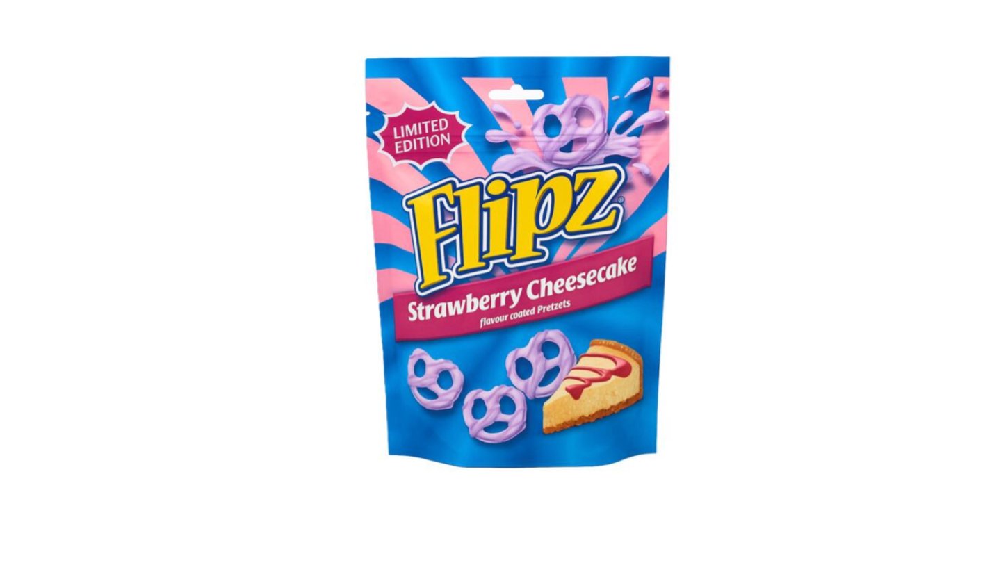 Flipz preclíky s polevou s příchutí jahodového dortu