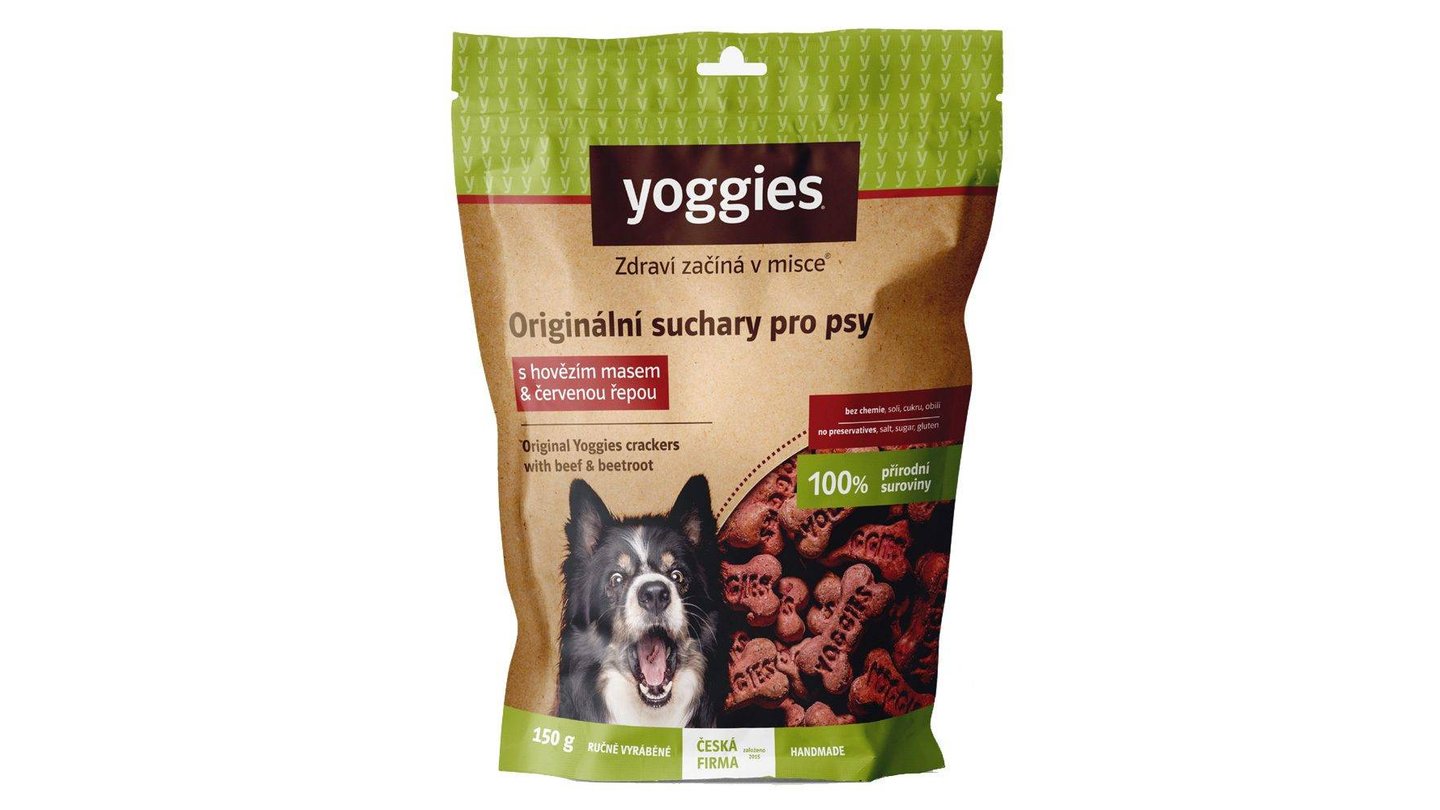 Yoggies - suchary pro psy s hovězím masem a červenou řepou 150g