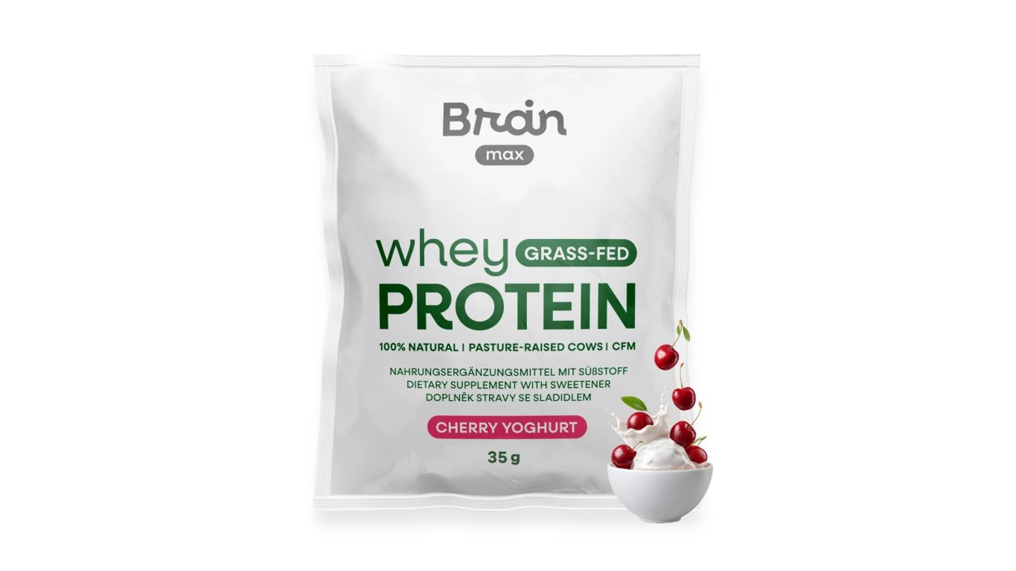 BrainMax Grass-fed Whey Protein, Třešňový jogurt, 35 g, VZOREK
