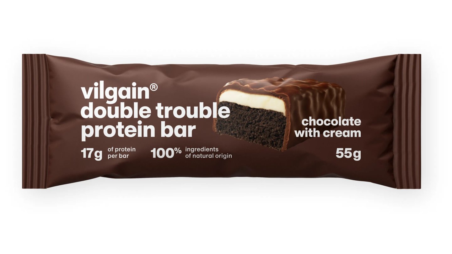 Double Trouble Protein Bar Dvojitá čokoláda s krémem 55g
