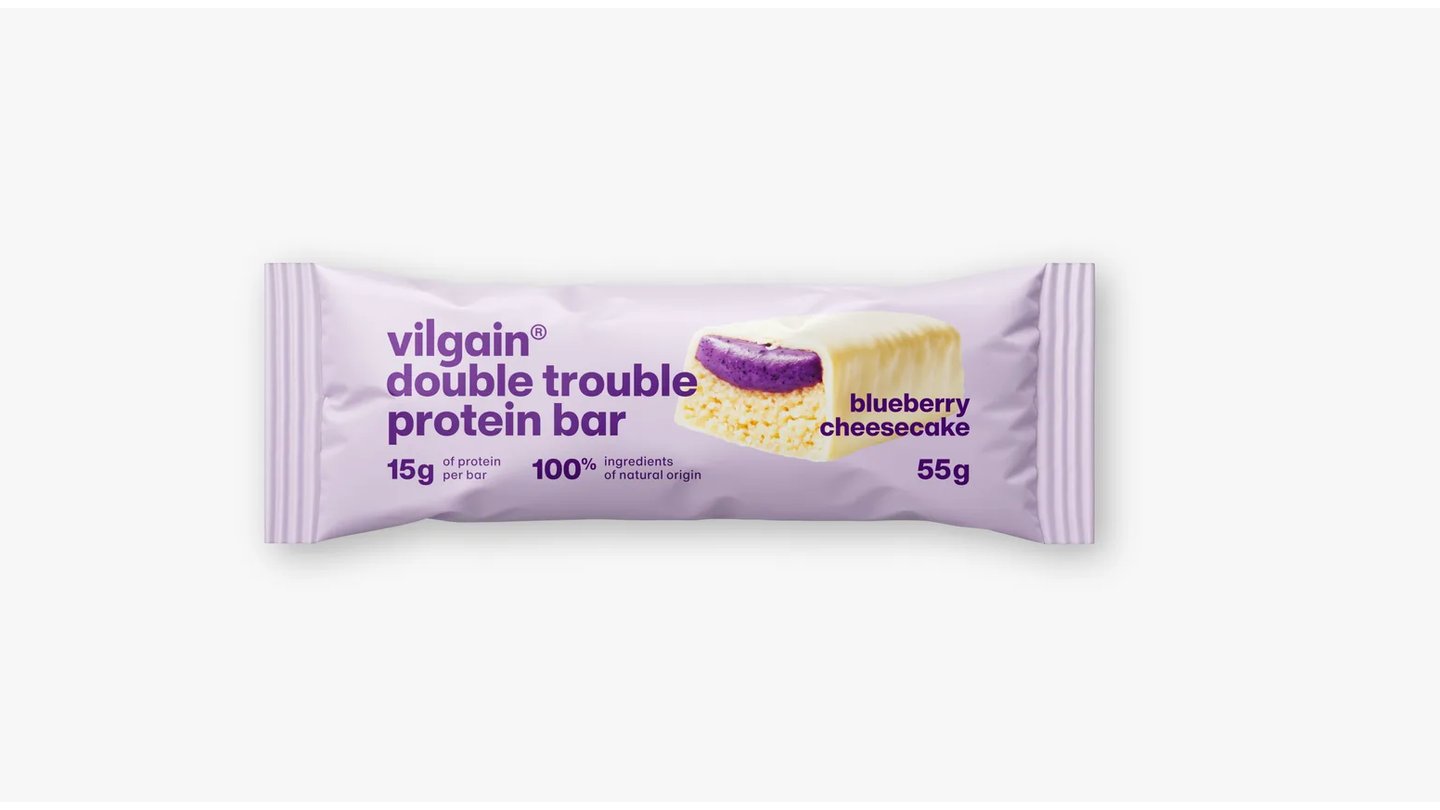 Double Trouble Protein Bar - Borůvkový Cheesecake