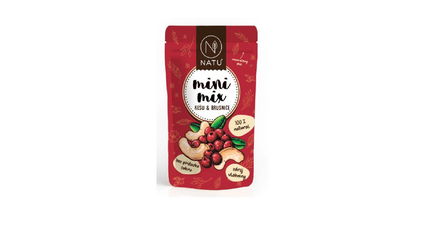 Natu Mini mix kešu a brusinky