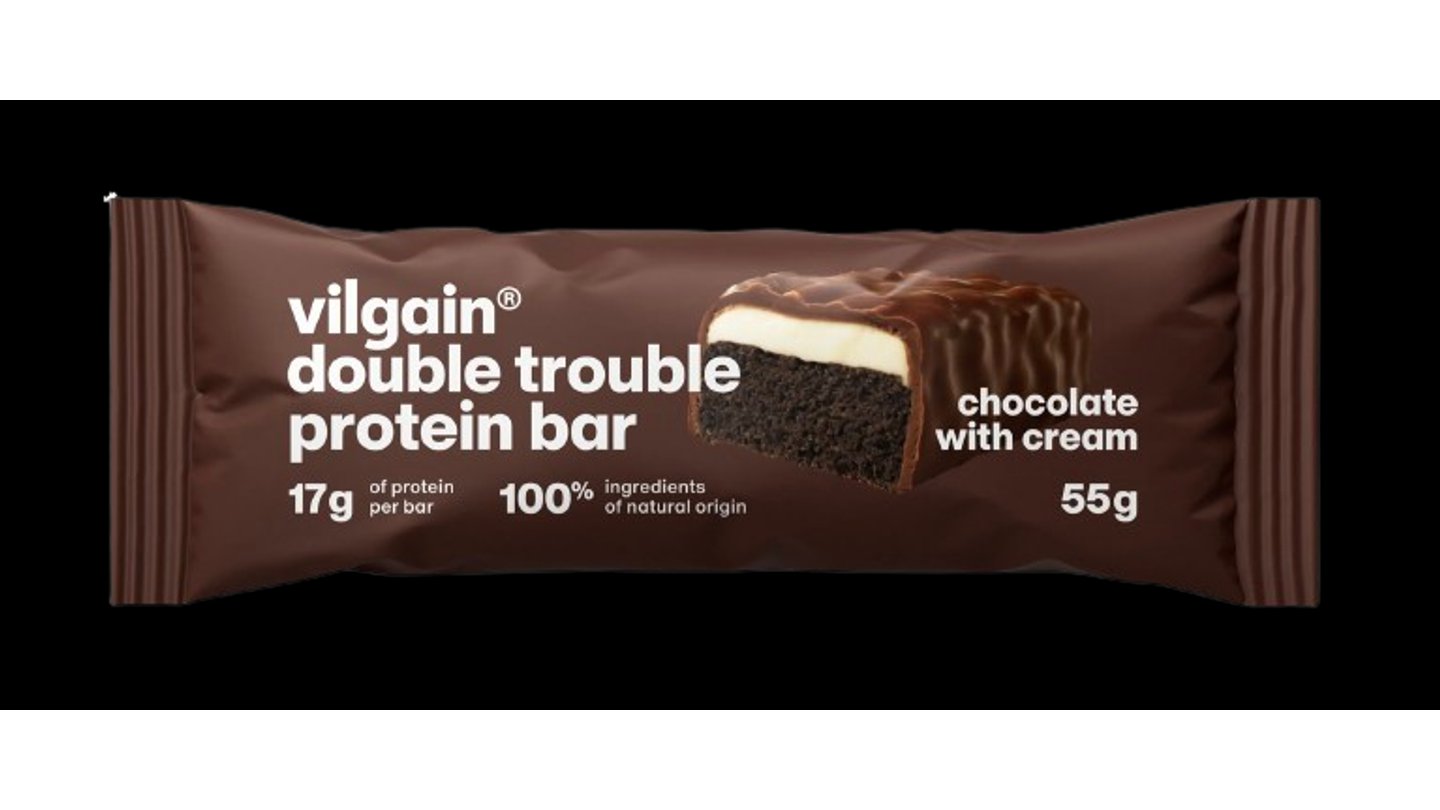 Vilgain Double Trouble Protein Bar Dvojitá čokoláda s krémem 55 g