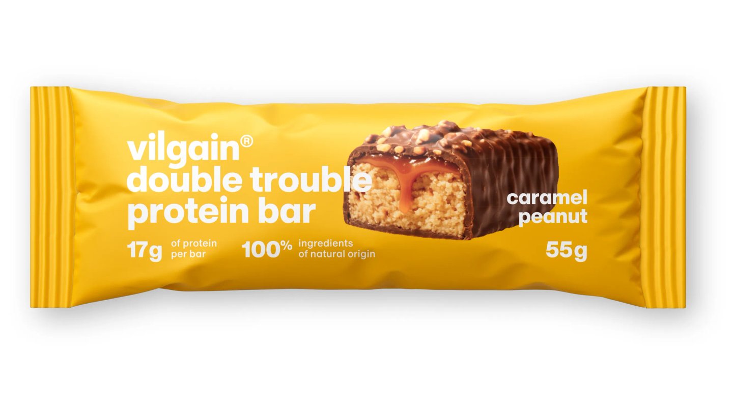 Double Trouble Protein Bar Arašídy se slaným karamelem 55g