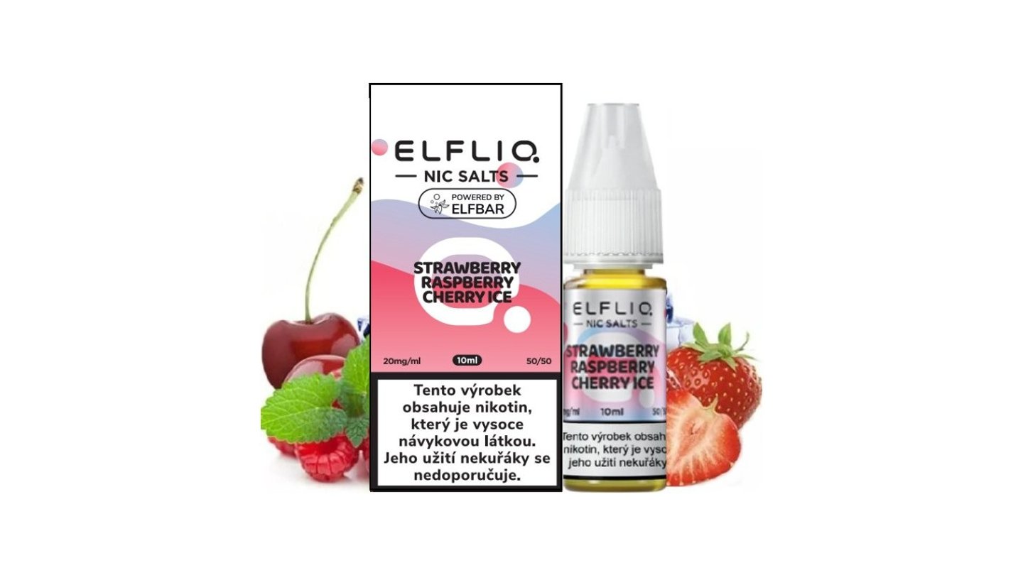 ELFLIQ NIC SALT STRAWBERRY RASPBERRY CHERRY ICE 10ML - 20MG 