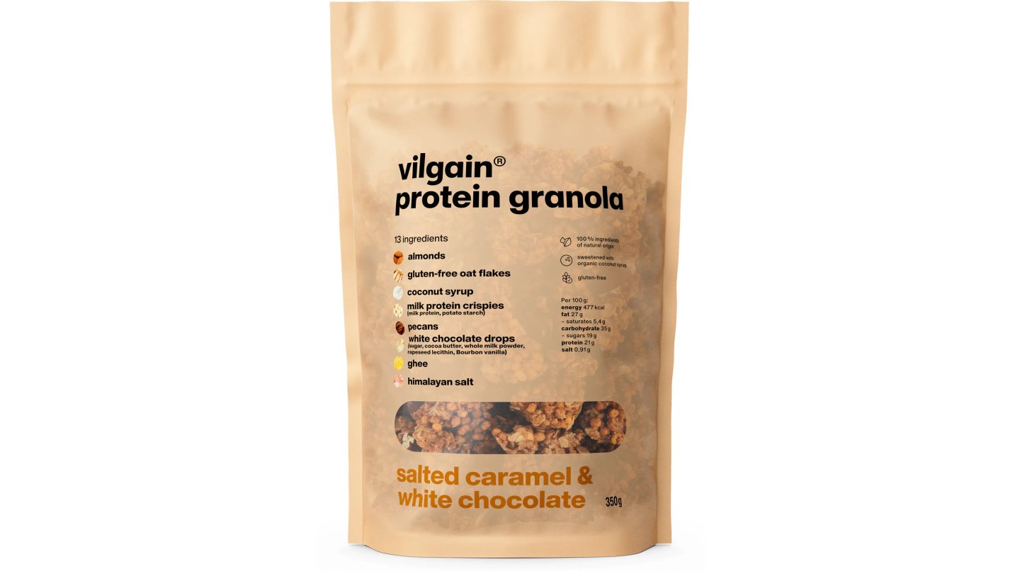 Protein granola - Slaný karamel s bielou čokoládou