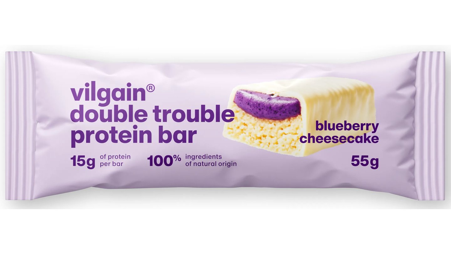 Vilgain Double Trouble borůvkový cheesecake 55g