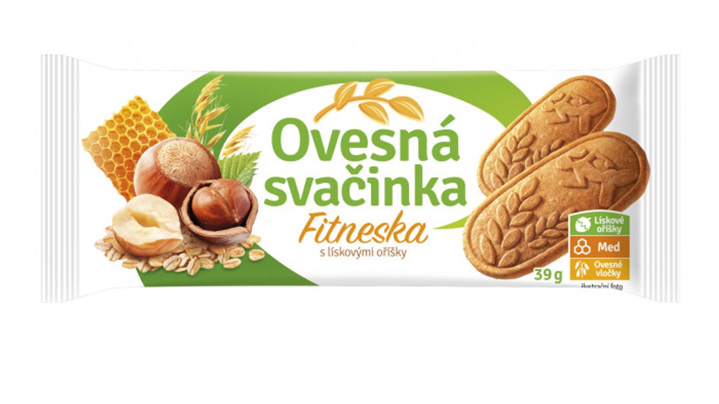 Ovesná svačinka FITNESKA - s lískovými oříšky 39g