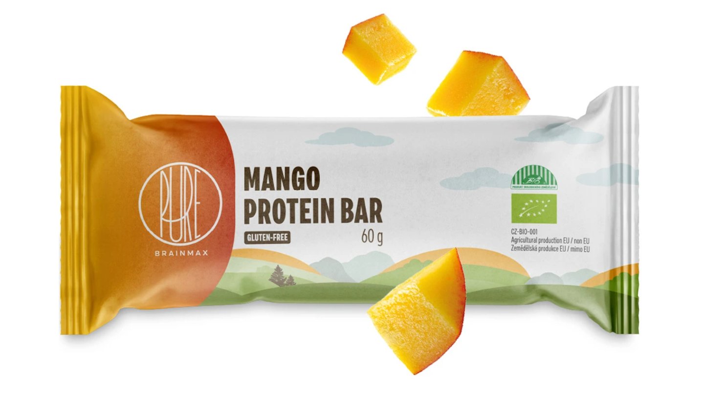 BrainMax Pure® Protein Bar, Mango - bez lepku