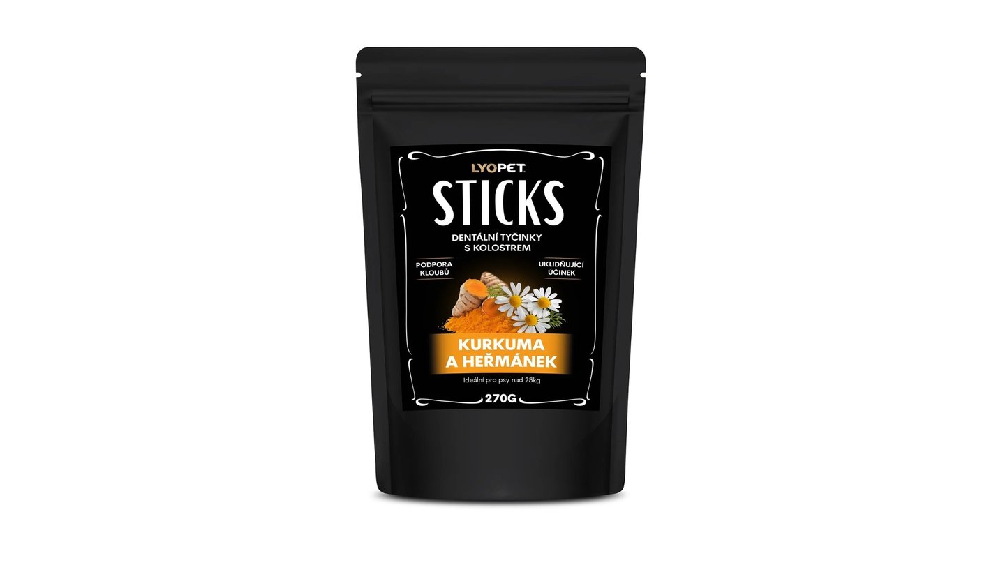 Dentální tyčinky – kurkuma+máta