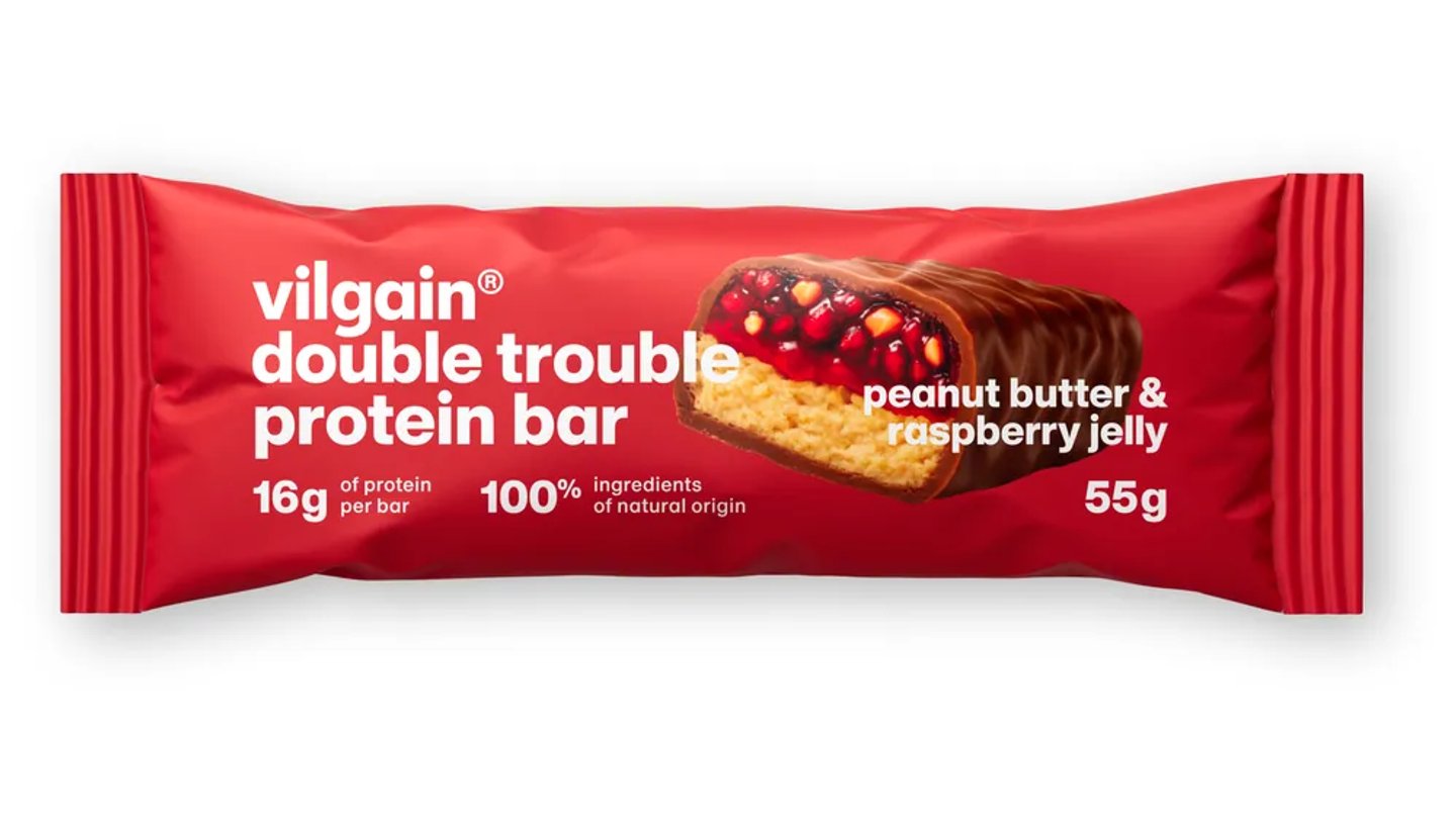 Double Trouble Protein Bar - Arašídové máslo a malinový džem