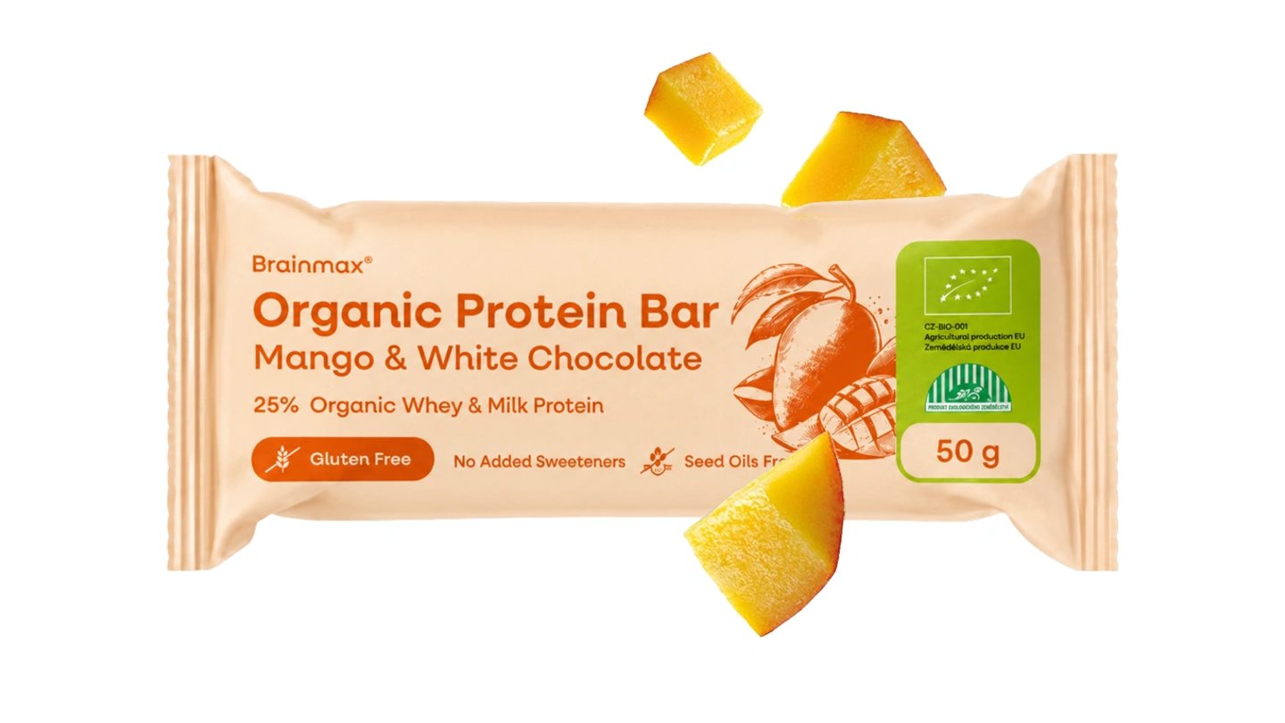 BrainMax® Organic Protein Bar, Mango & White Chocolate, 50 g