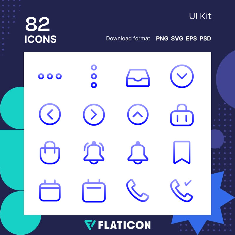 Icon Pack: UI Kit | Gradient outline