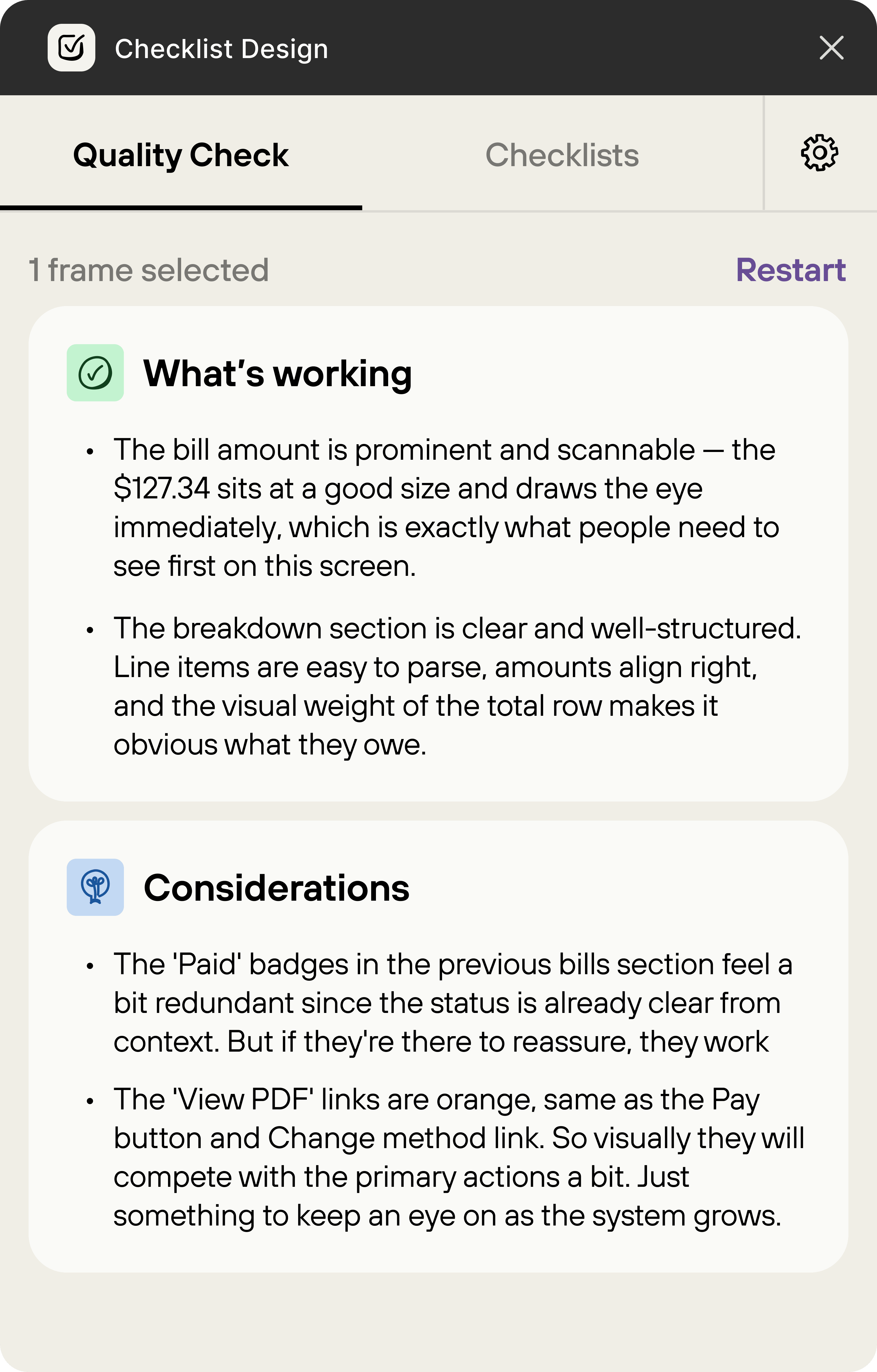 Checklist Design