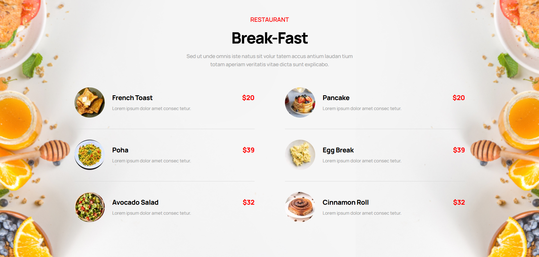 Pricing Menu 802