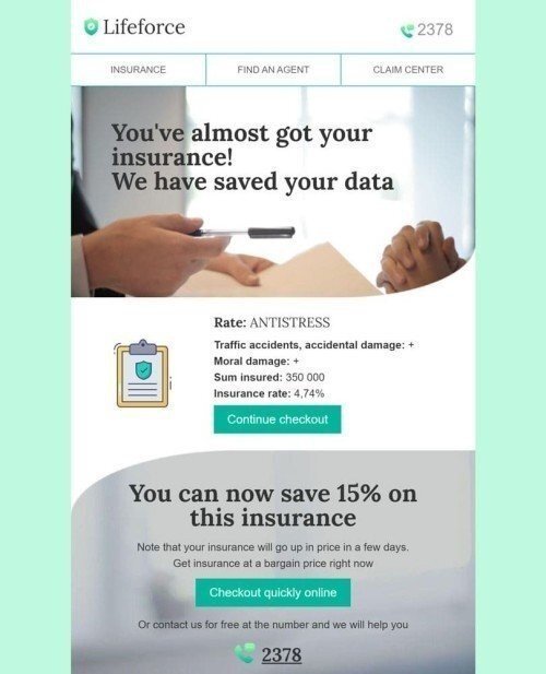 Follow-up Email Template «Making insurance» for Insurance industry