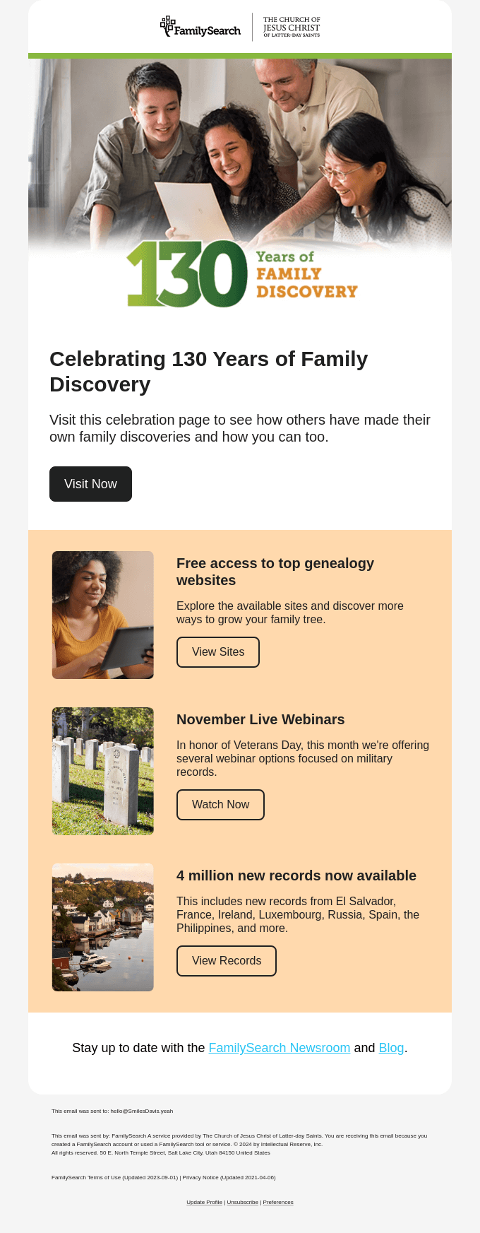 Celebrating 130 Years Of Family Discovery
