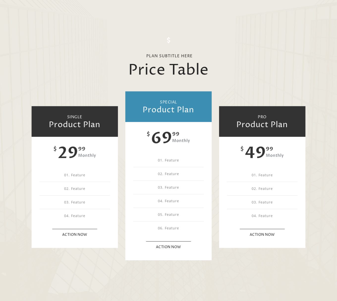 Pricing Table 9