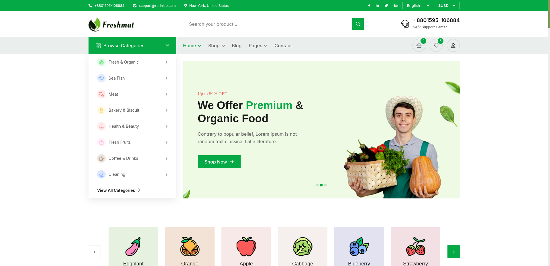 Freshmat - Organic Food Store project screenshot 2