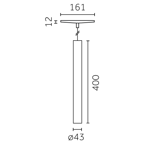 Yori Outline 24V - Pendant 400 Ø43mm hover
