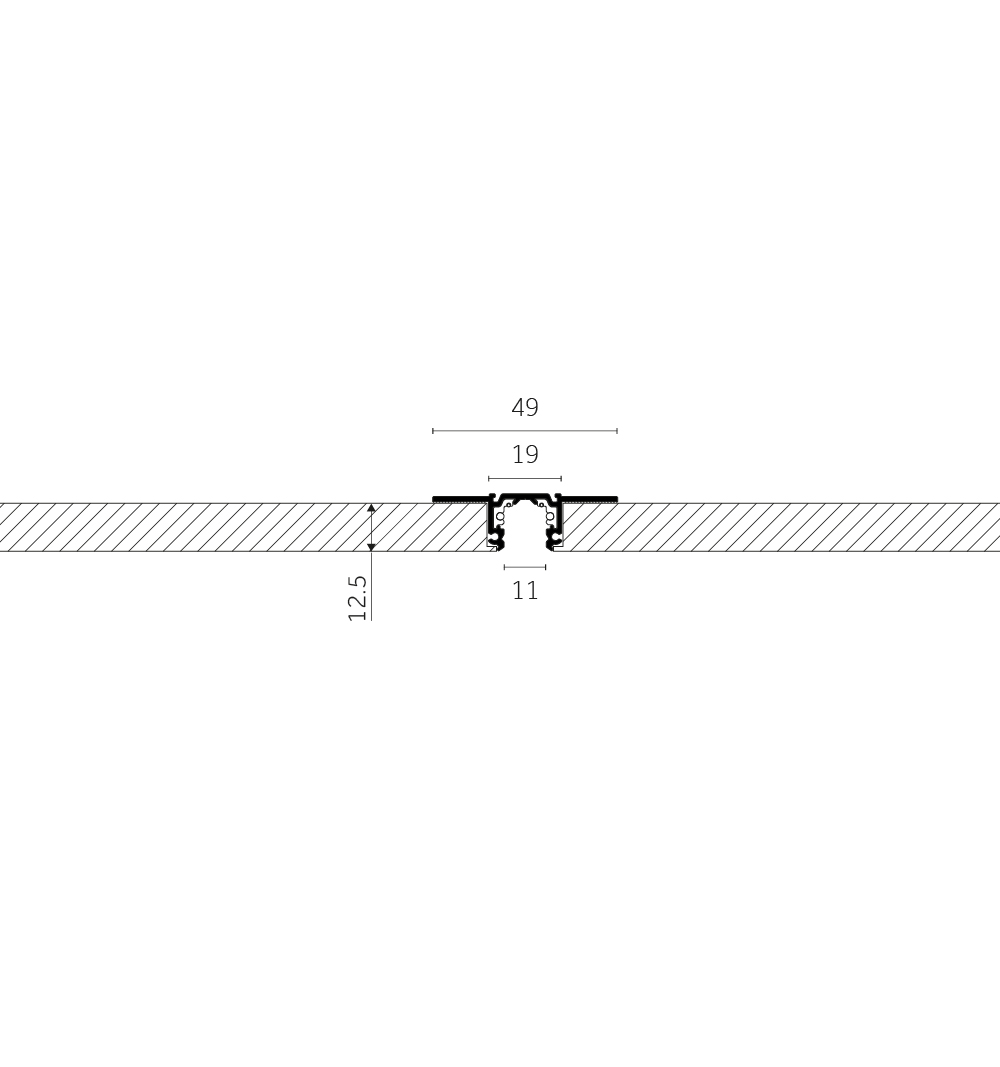Track Outline 24V - Recessed trimless hover