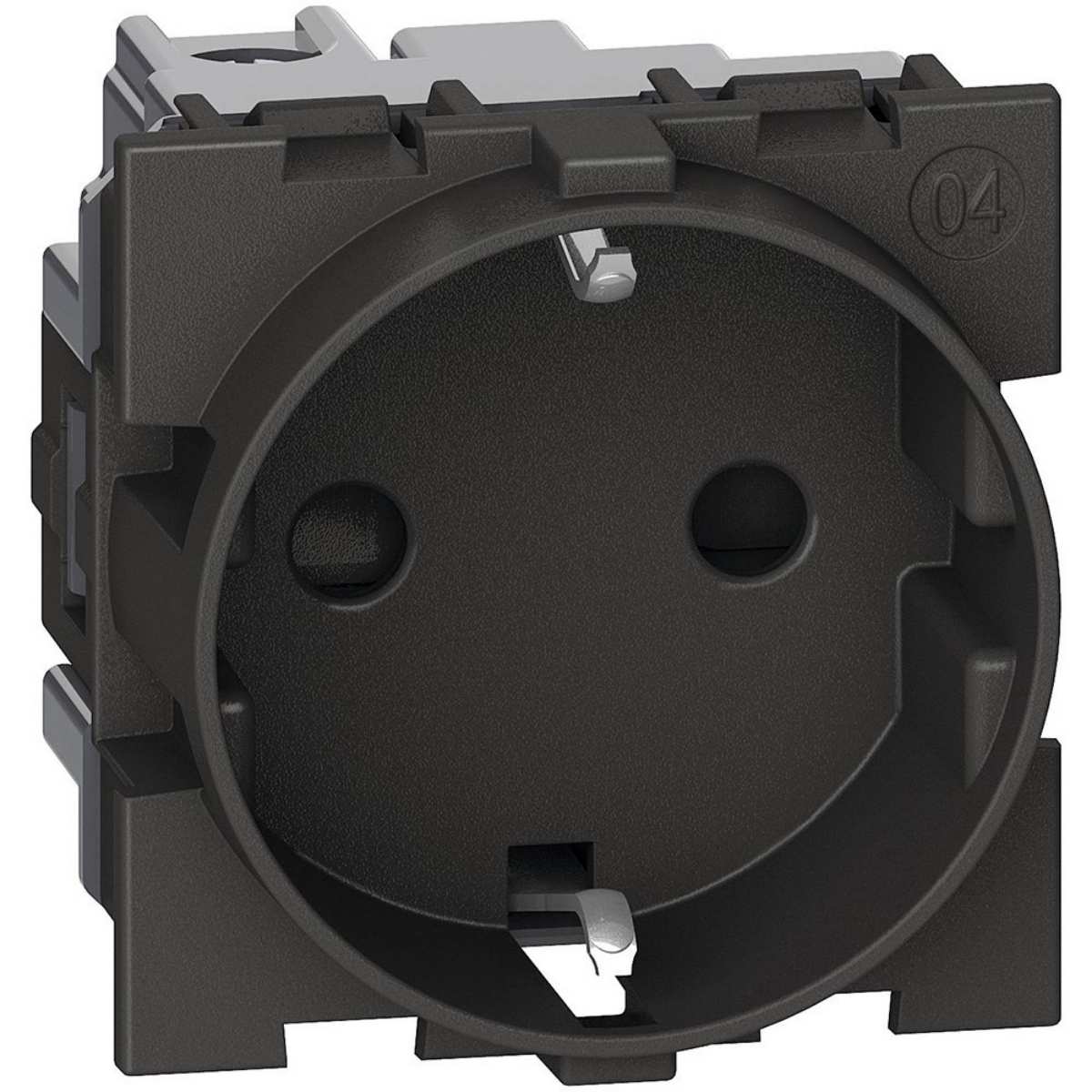 Priza schuko BTicino Living Now KG4141 – Neagra 2M 16A 250V 2P