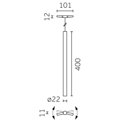 Yori Outline 24V - Pendant Curved 400 Ø22mm hover