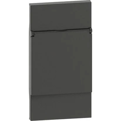 Placa cu capac priza standard german 2M neagra Living Now KG04P