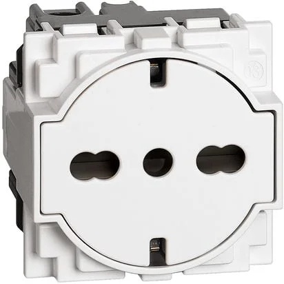 Priza plata schuko standard german/italian 2M 16A 250V 2P+T alba Living Now KW4140A16F