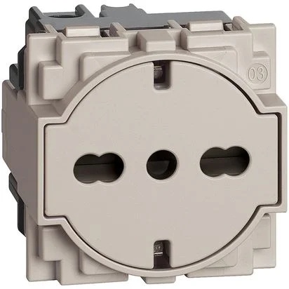 Priza plata schuko standard german/italian 2M 16A 250V 2P+T Nisip Living Now KM4140A16F