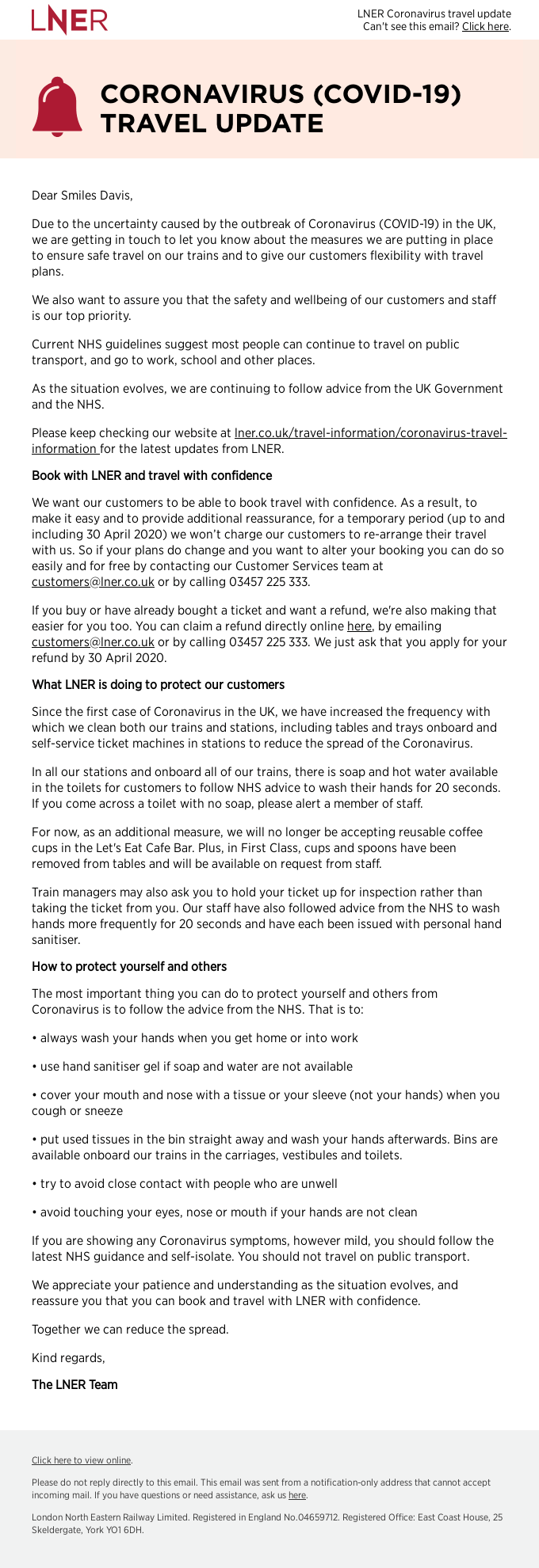 Travel With Confidence On Lner