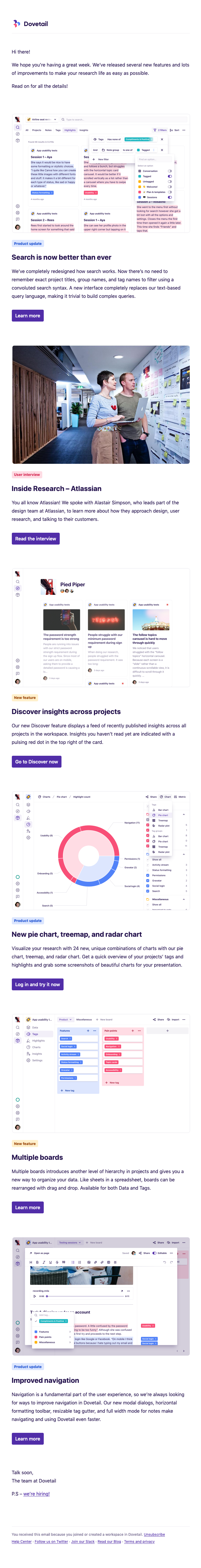 Dovetail Product Updates July 2019