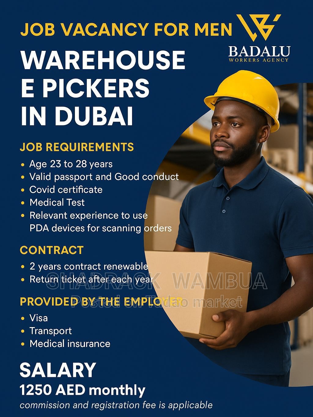 Job vacancy for men 2