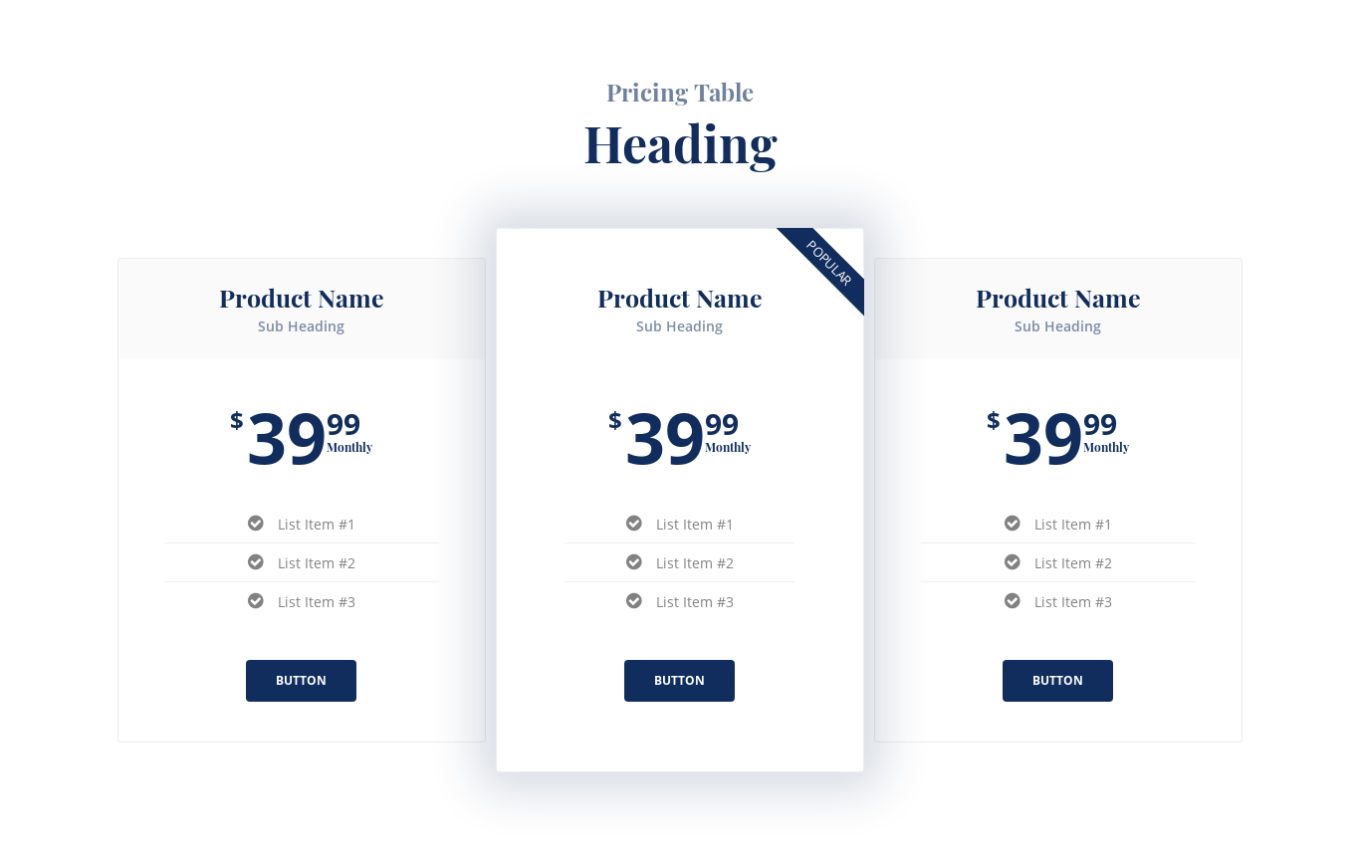 Pricing Table 4