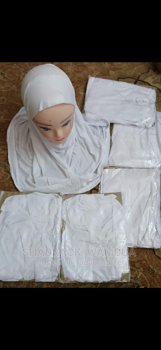 Hijab white plain for kids 2