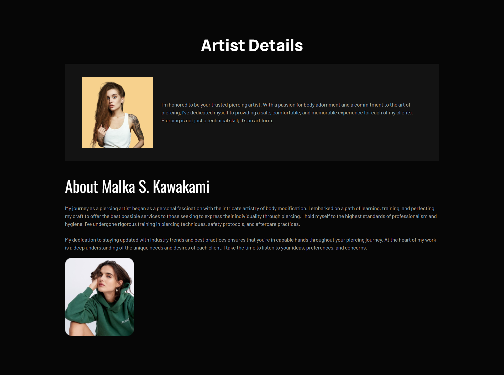 Artist Details | TattooMuse