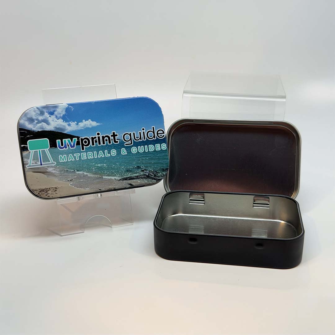 Rectangular Hinged Tins, Black (40-Pack)