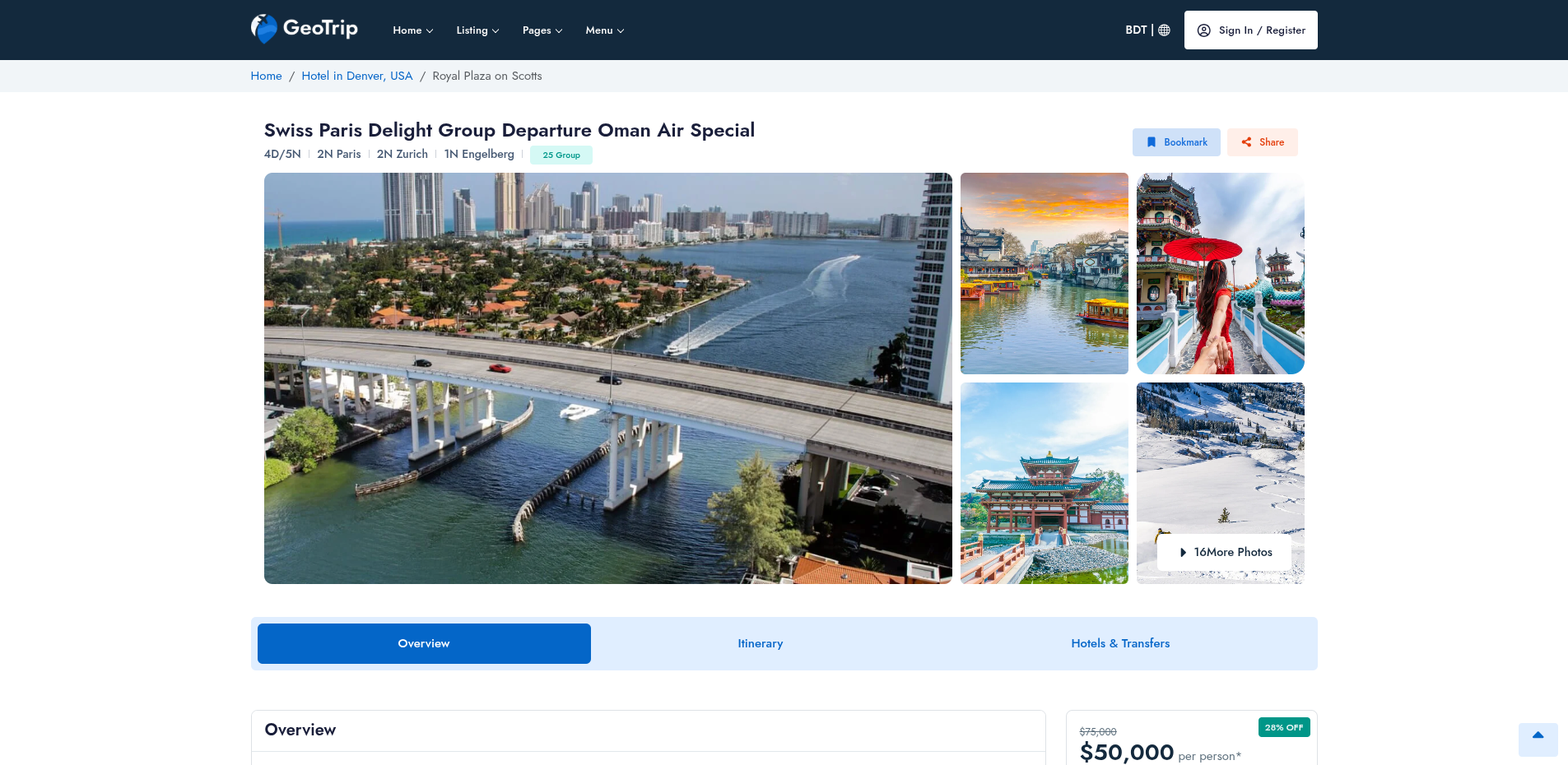 GeoTrip Travel & Tour Booking Platform project screenshot 2